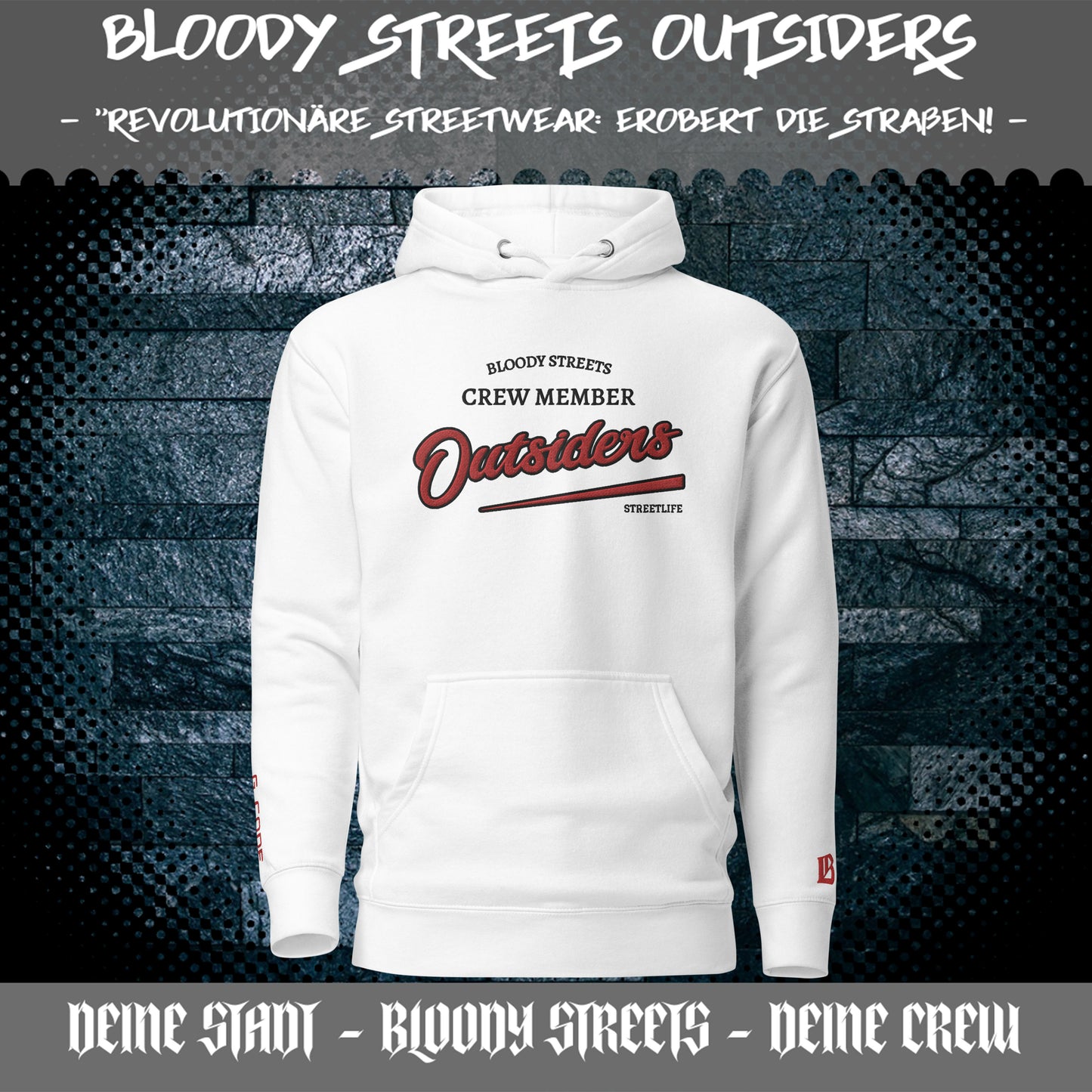 Streetwear Hoodie Unisex - BS Outsiders Stickerei