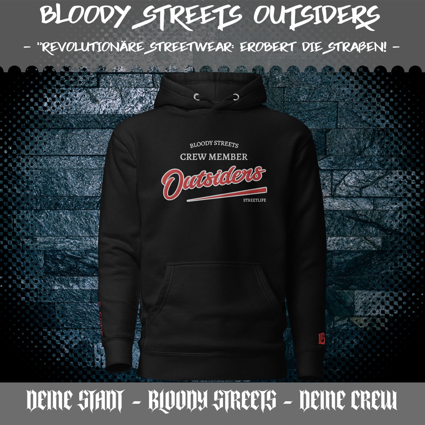 Streetwear Hoodie Unisex - BS Outsiders Stickerei