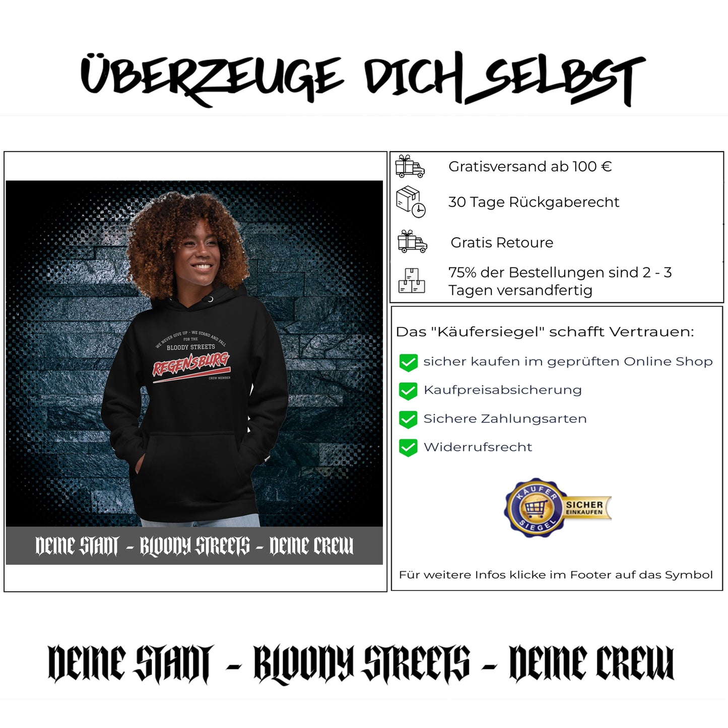 BS CITY Regensburg Crew Member Hoodie NEW VERS