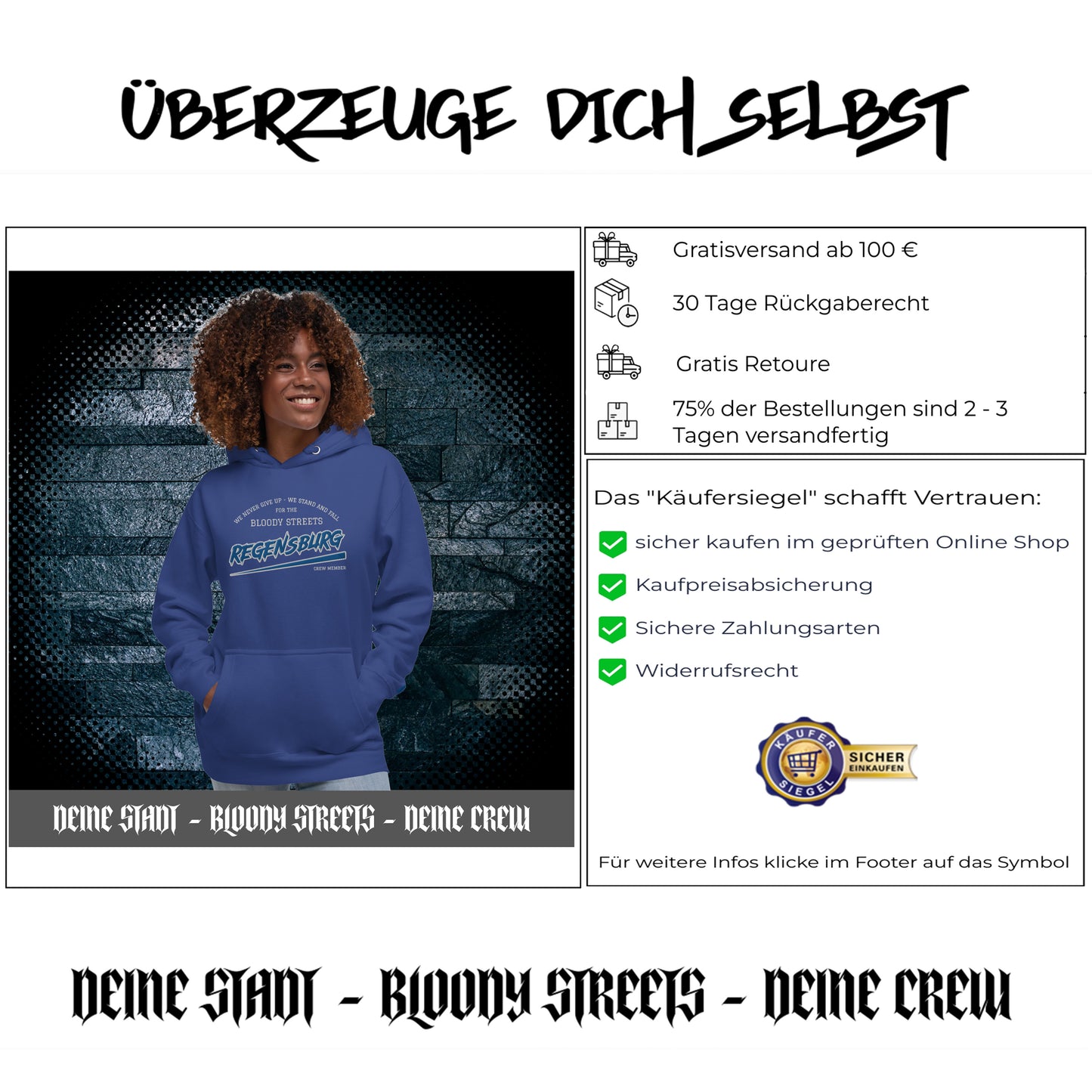 BS CITY Regensburg Crew Member Hoodie NEW VERS