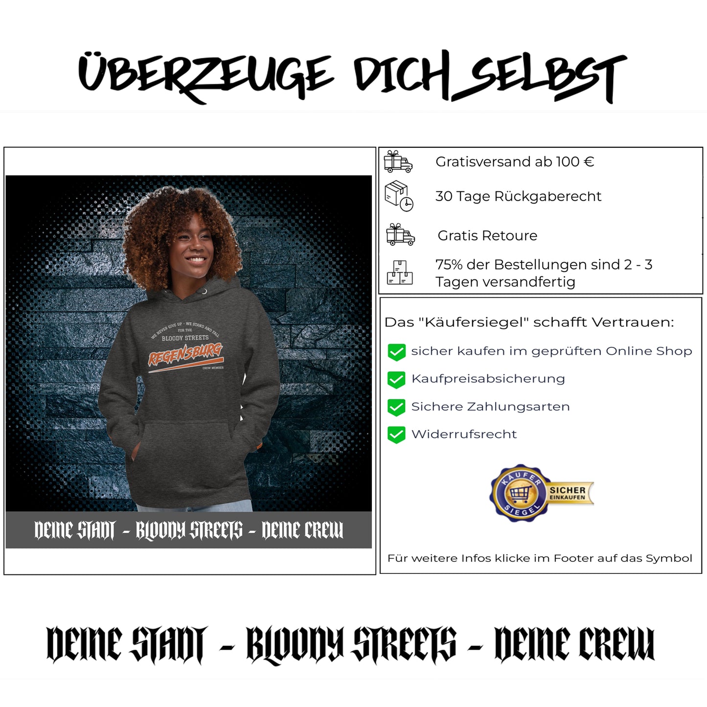 BS CITY Regensburg Crew Member Hoodie NEW VERS
