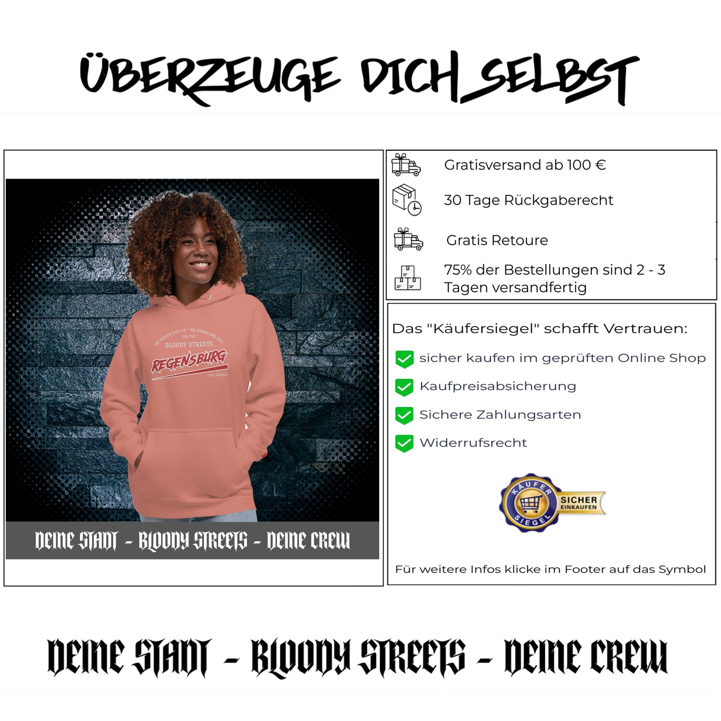 BS CITY Regensburg Crew Member Hoodie NEW VERS