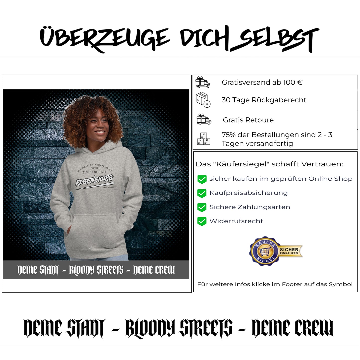 BS CITY Regensburg Crew Member Hoodie NEW VERS