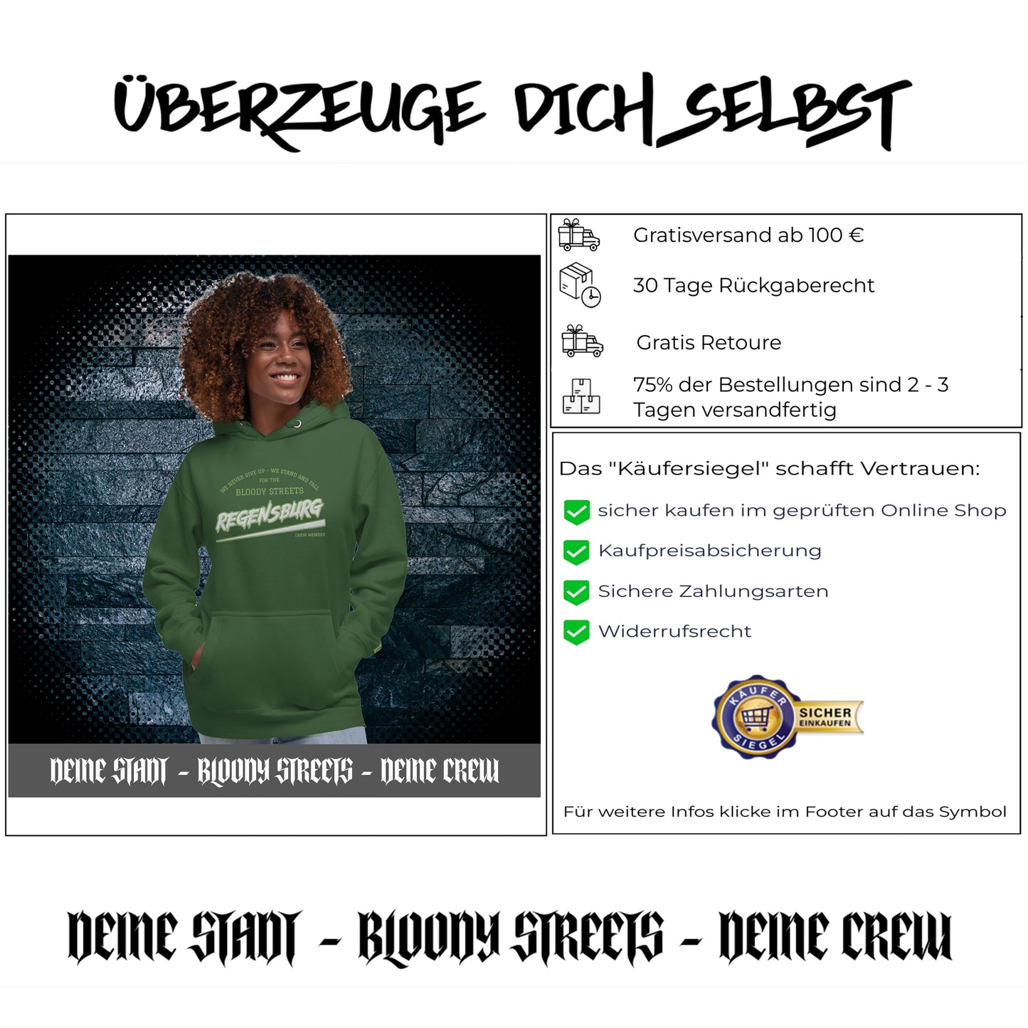 BS CITY Regensburg Crew Member Hoodie NEW VERS