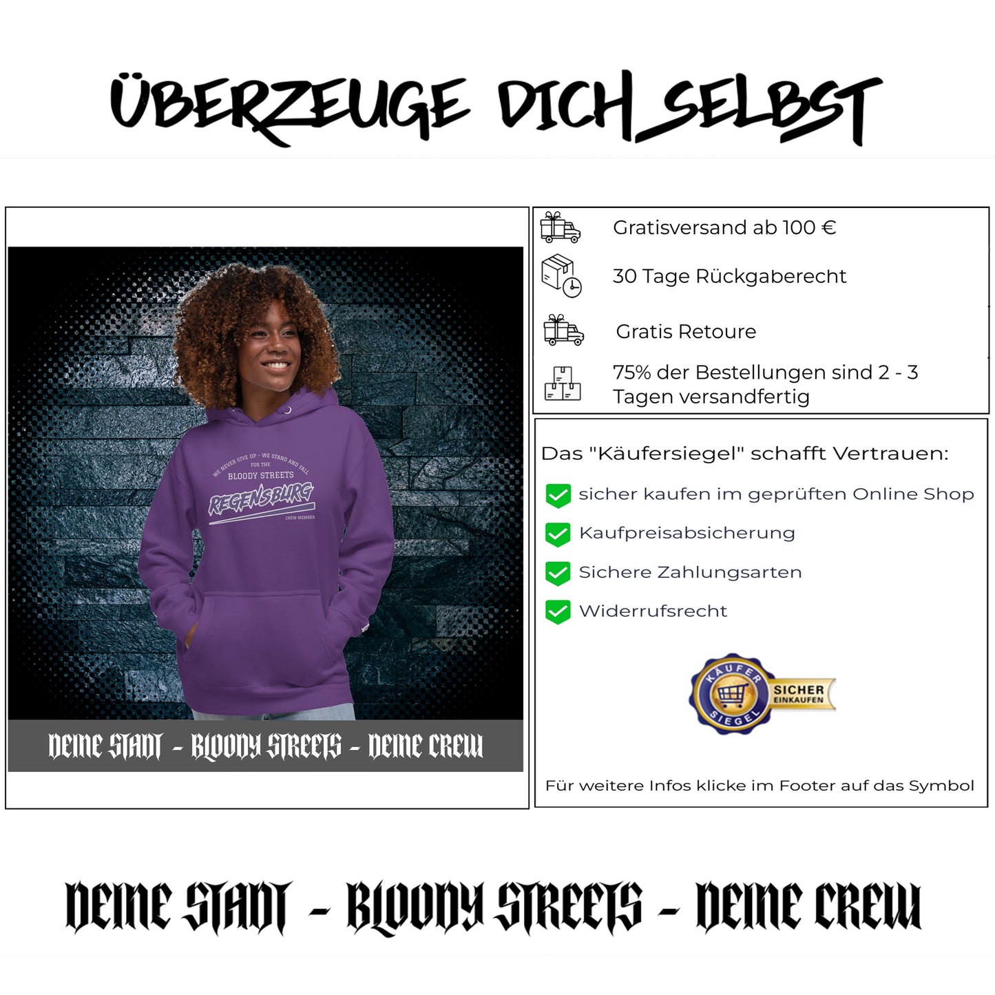BS CITY Regensburg Crew Member Hoodie NEW VERS