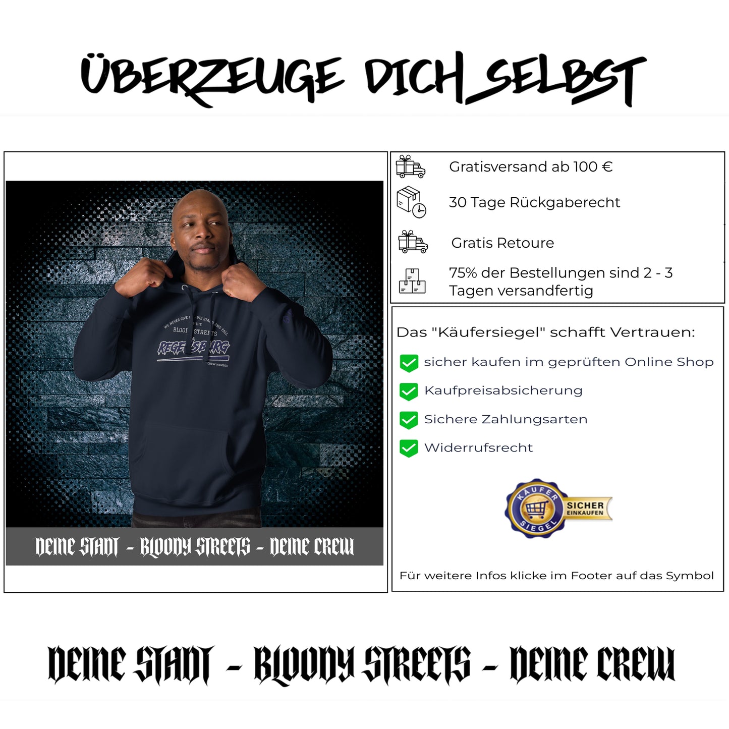 BS CITY Regensburg Crew Member Hoodie NEW VERS