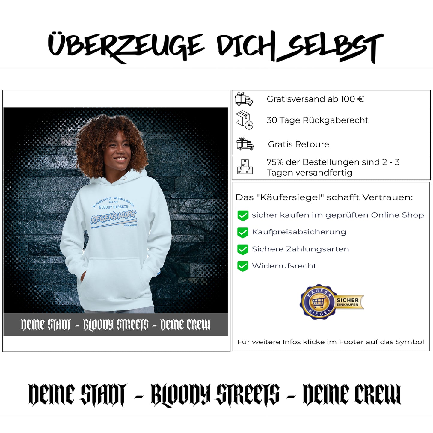 BS CITY Regensburg Crew Member Hoodie NEW VERS