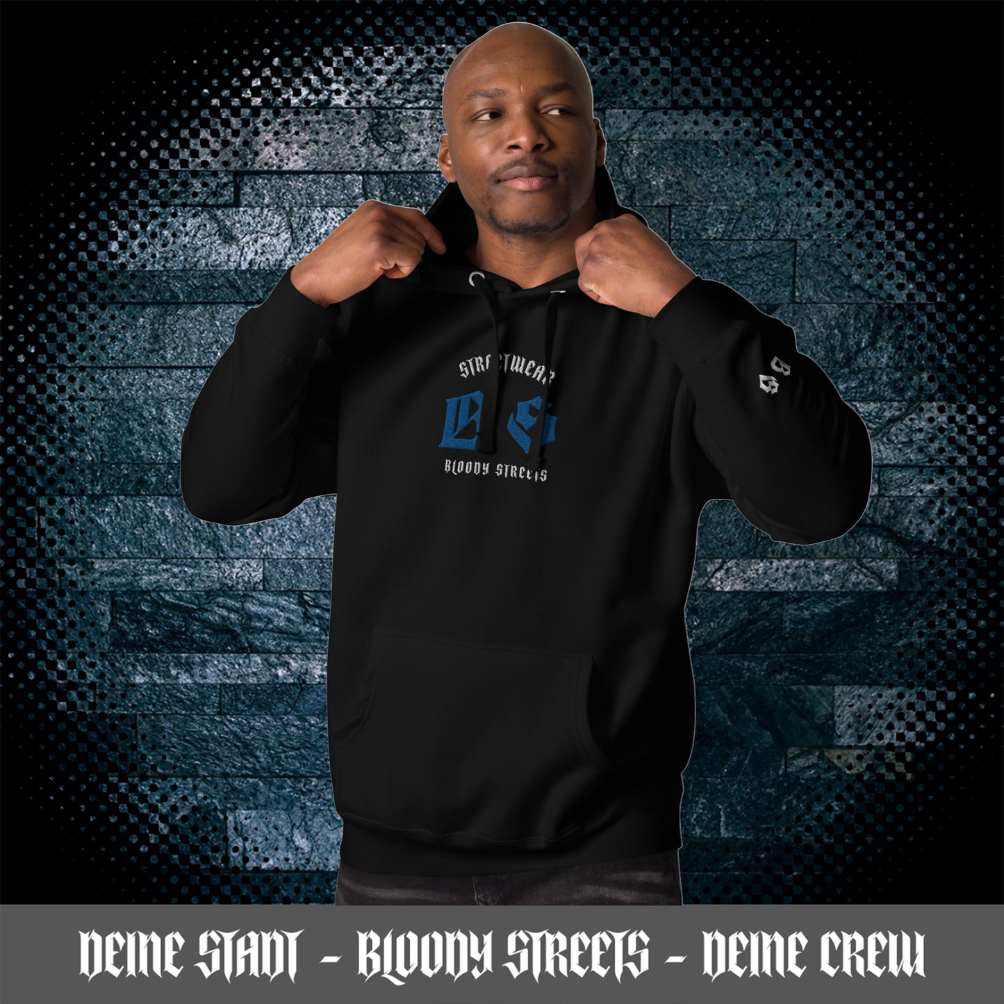 Bloody Streets Classic Stickerei Unisex Streetwear-Hoodie