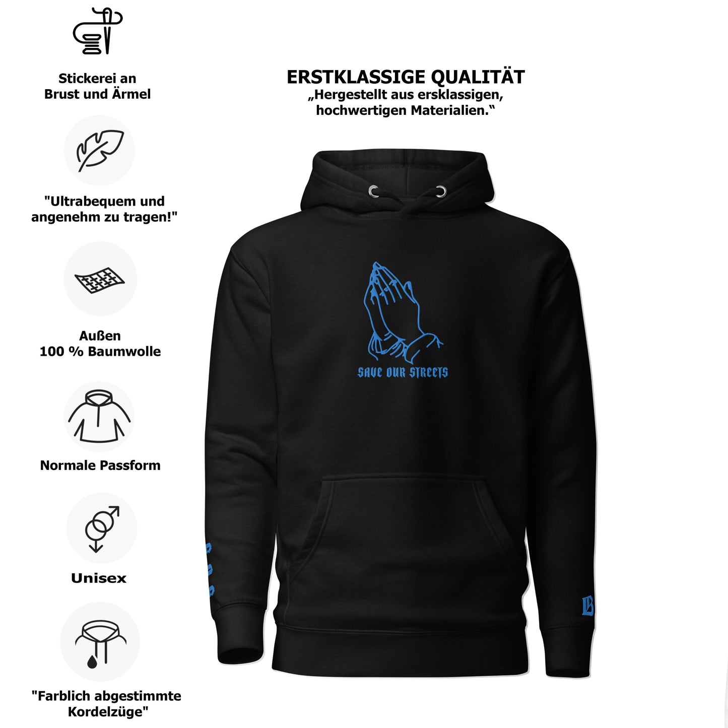 Streetwear Unisex Hoodie - S.O.S. SAVE OUR STREETS V2
