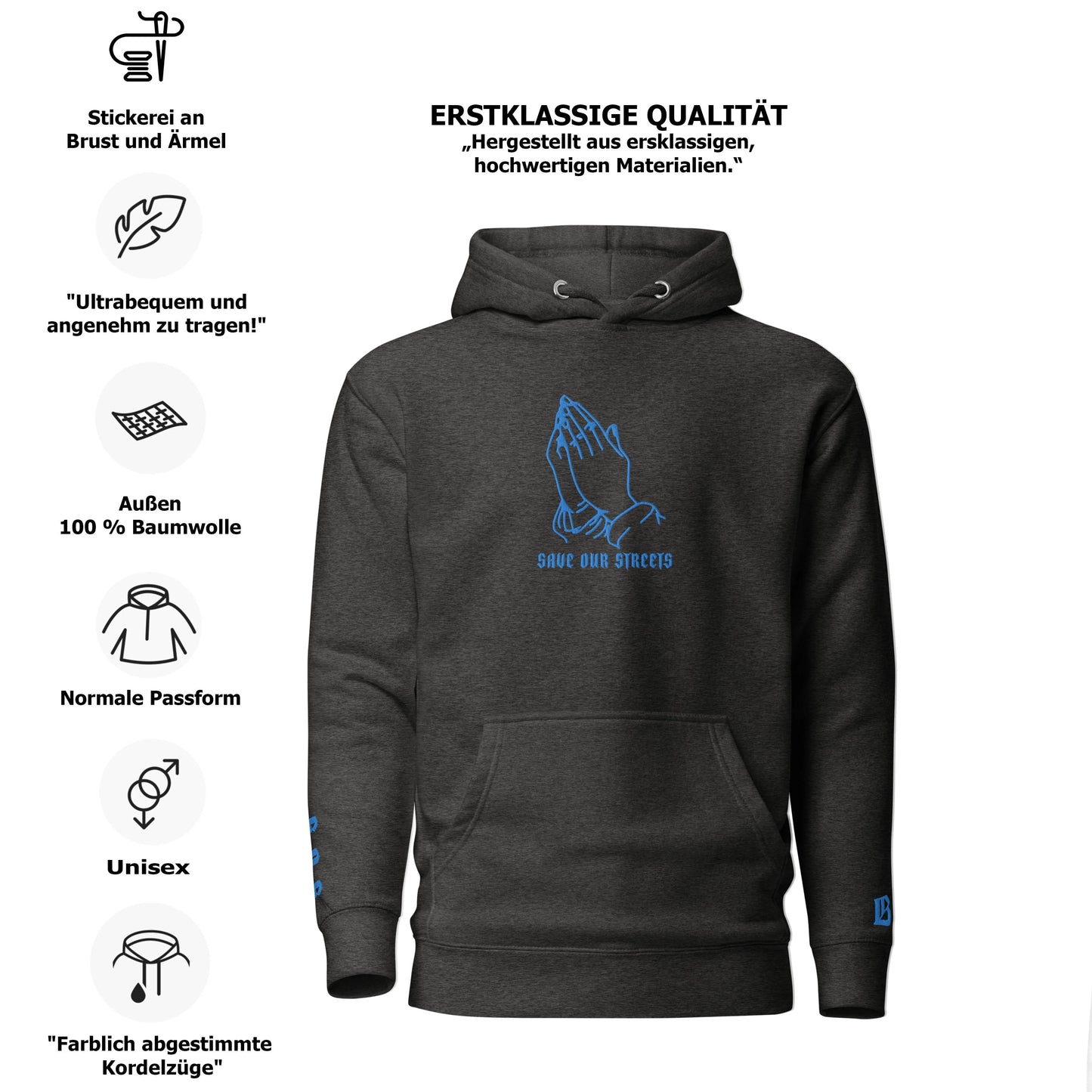 Streetwear Unisex Hoodie - S.O.S. SAVE OUR STREETS V2