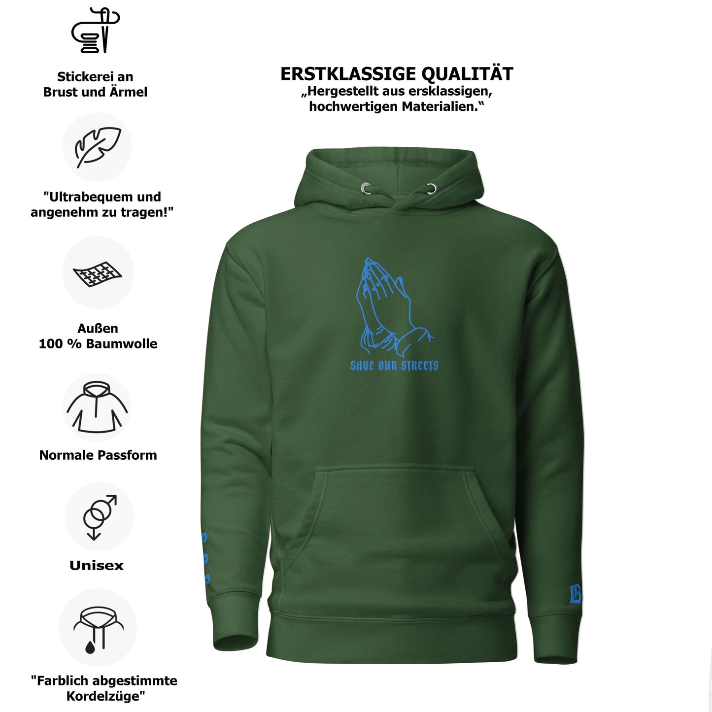 Streetwear Unisex Hoodie - S.O.S. SAVE OUR STREETS V2