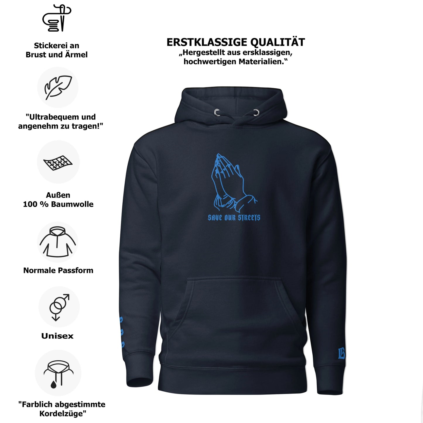 Streetwear Unisex Hoodie - S.O.S. SAVE OUR STREETS V2
