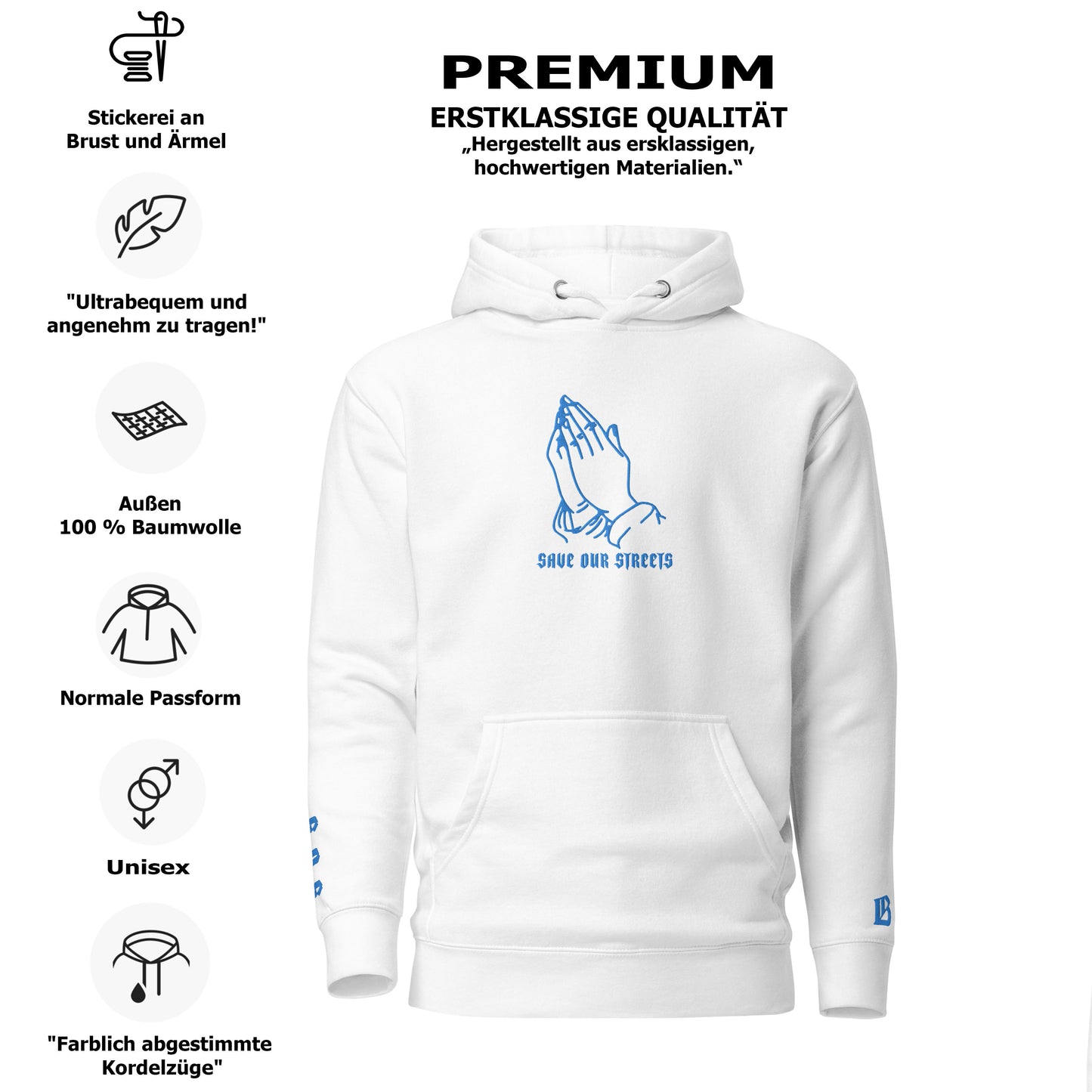 Streetwear Unisex Hoodie - S.O.S. SAVE OUR STREETS V2