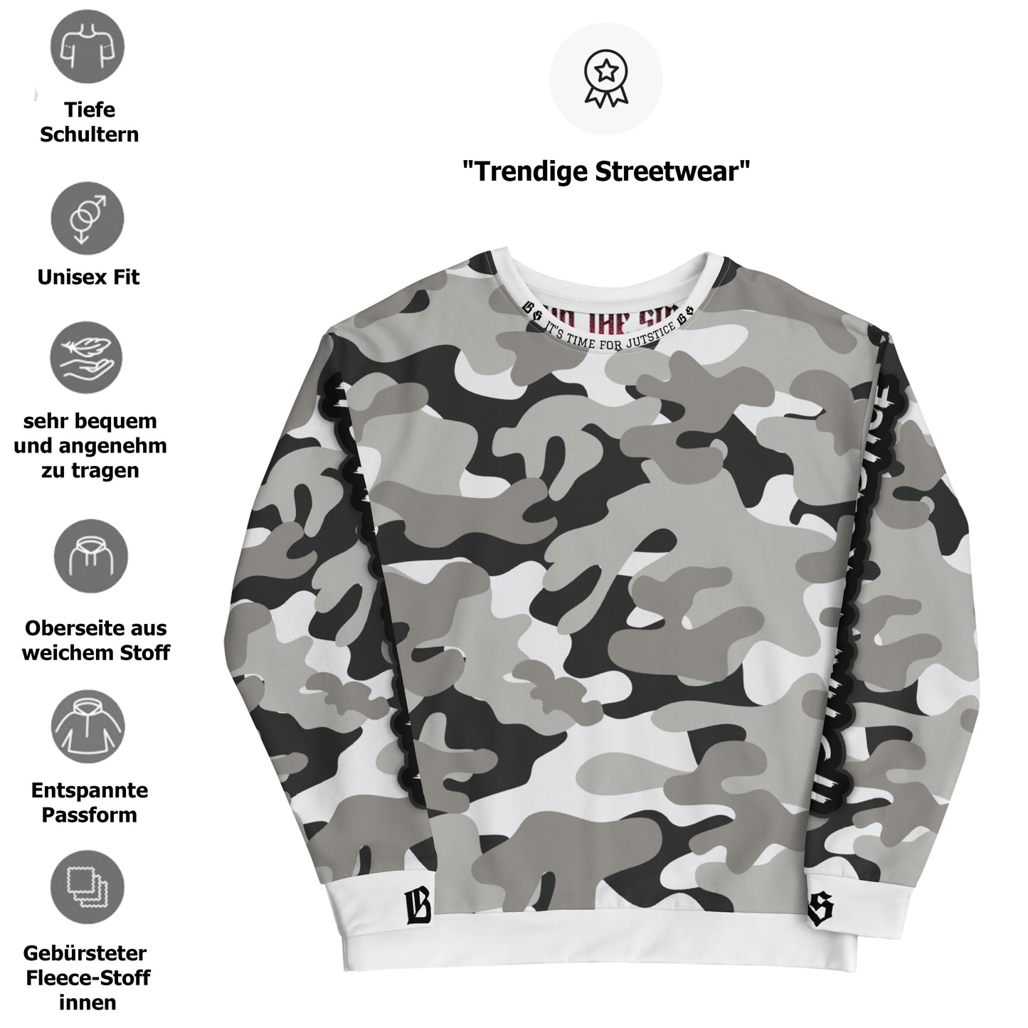Streetwear Unisex-Pullover - IT'S TIME FOR JUSTICE