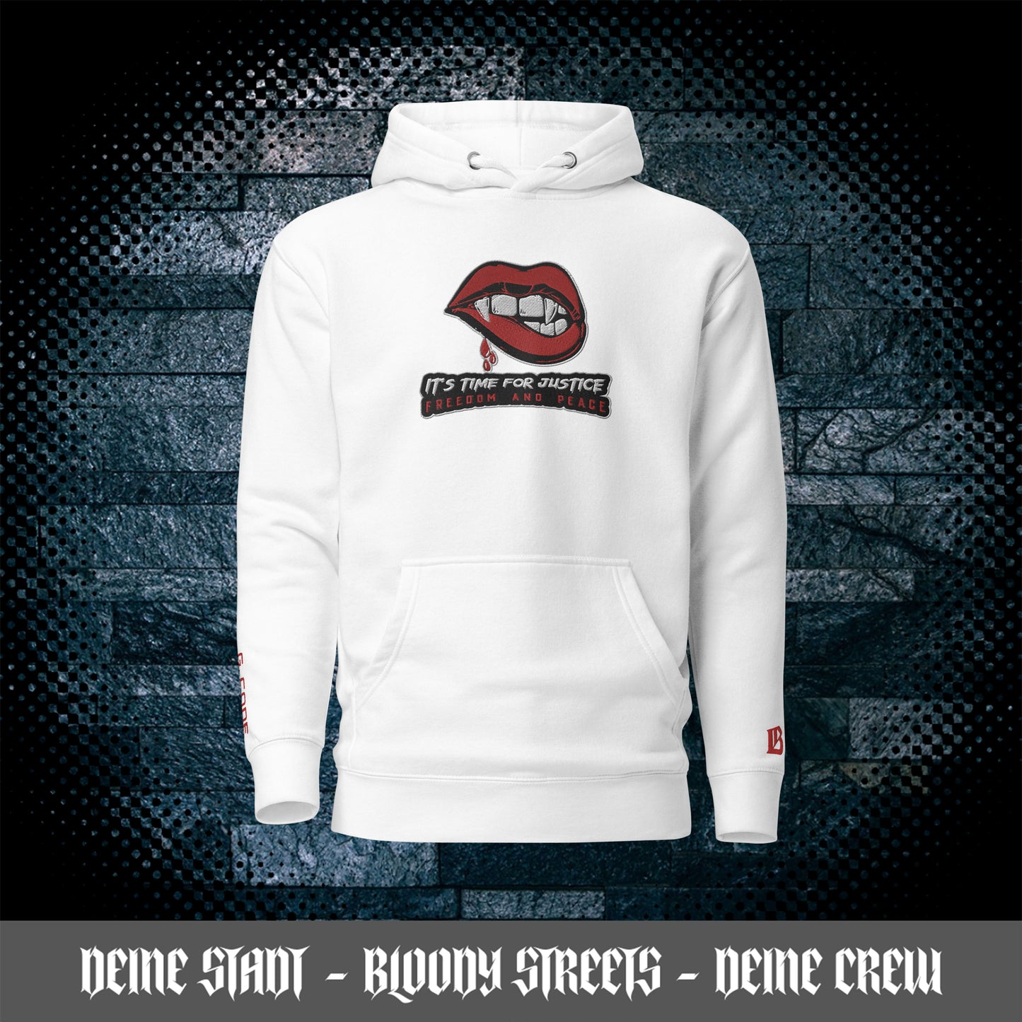Streetwear Kapuzenpullover IT´S TIME FOR JUSTICE - Stickerei