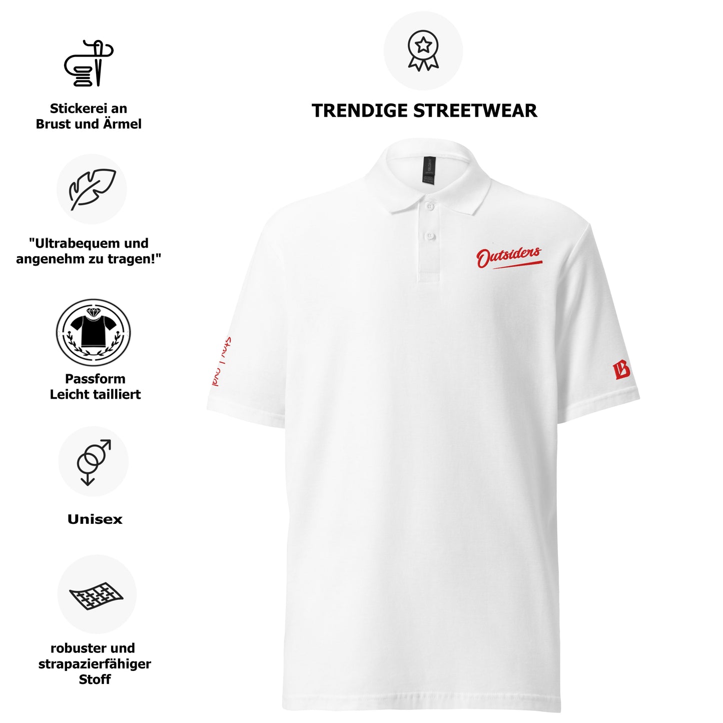 BS Outsiders - Polo-Shirt Stickerei Unisex