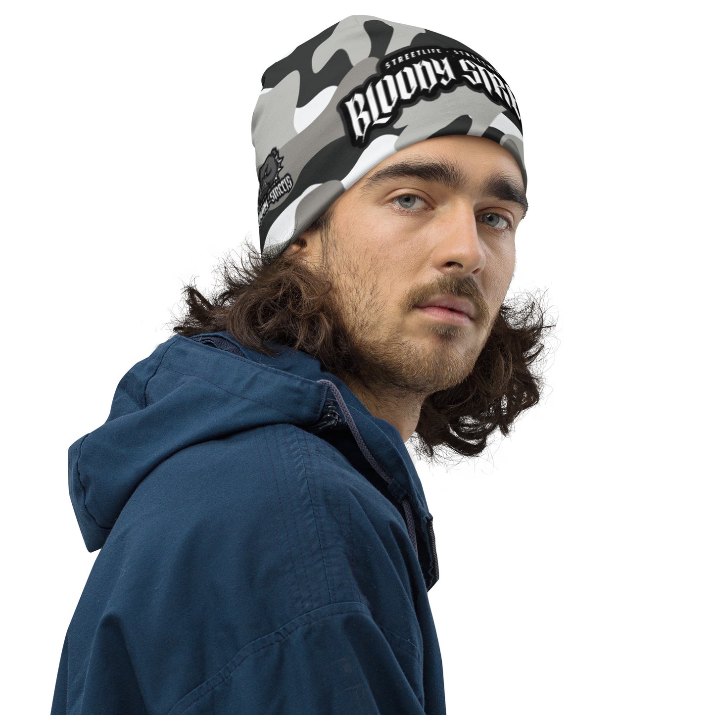 CAMOUFLAGE White Bull Dog "Street Soldier" Beanie - BLOODY-STREETS.DE Streetwear Herren und Damen Hoodies, T-Shirts, Pullis