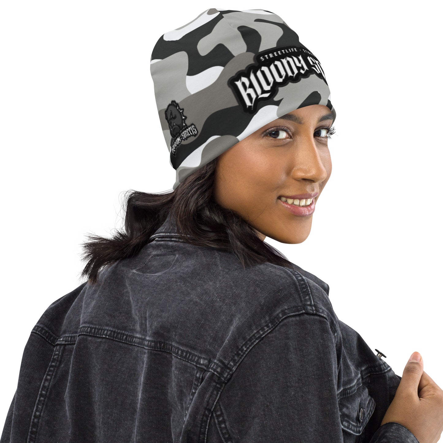 CAMOUFLAGE White Bull Dog "Street Soldier" Beanie - BLOODY-STREETS.DE Streetwear Herren und Damen Hoodies, T-Shirts, Pullis