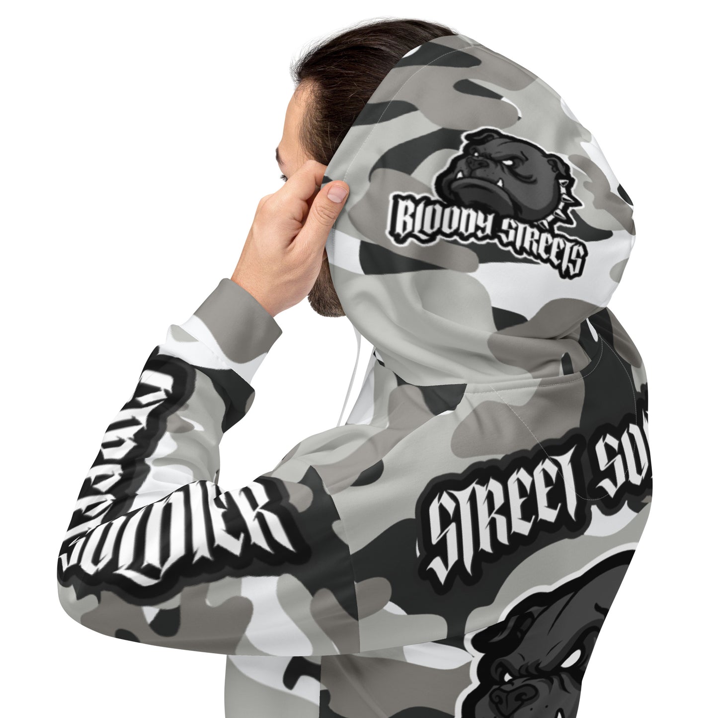 CAMOUFLAGE Bull Dog "Street Soldier" Unisex Hoodie - BLOODY-STREETS.DE Streetwear Herren und Damen Hoodies, T-Shirts, Pullis