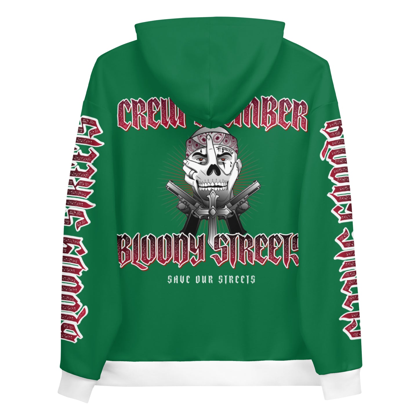 BLOODY STREETS Crew Member Streetwear Hoodie Green - BLOODY-STREETS.DE Streetwear Herren und Damen Hoodies, T-Shirts, Pullis