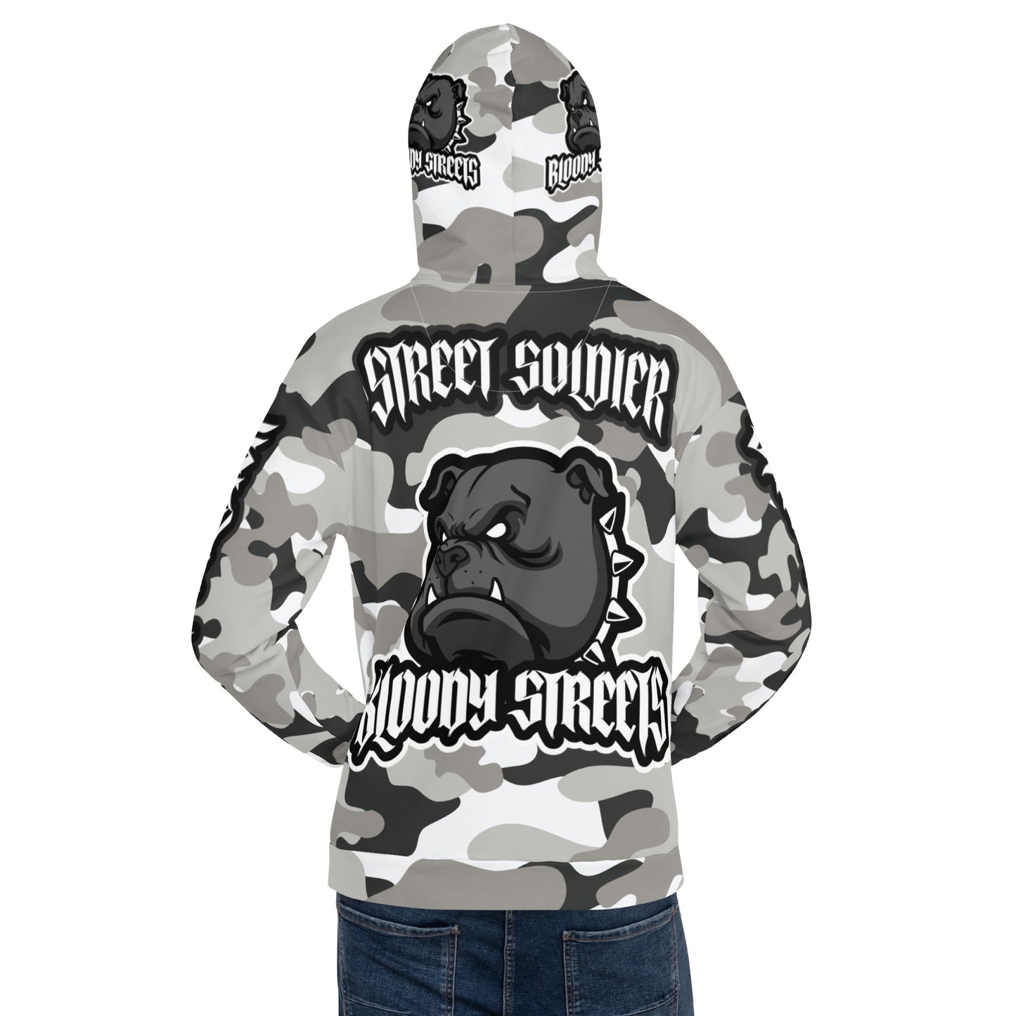 CAMOUFLAGE Bull Dog "Street Soldier" Unisex Hoodie - BLOODY-STREETS.DE Streetwear Herren und Damen Hoodies, T-Shirts, Pullis