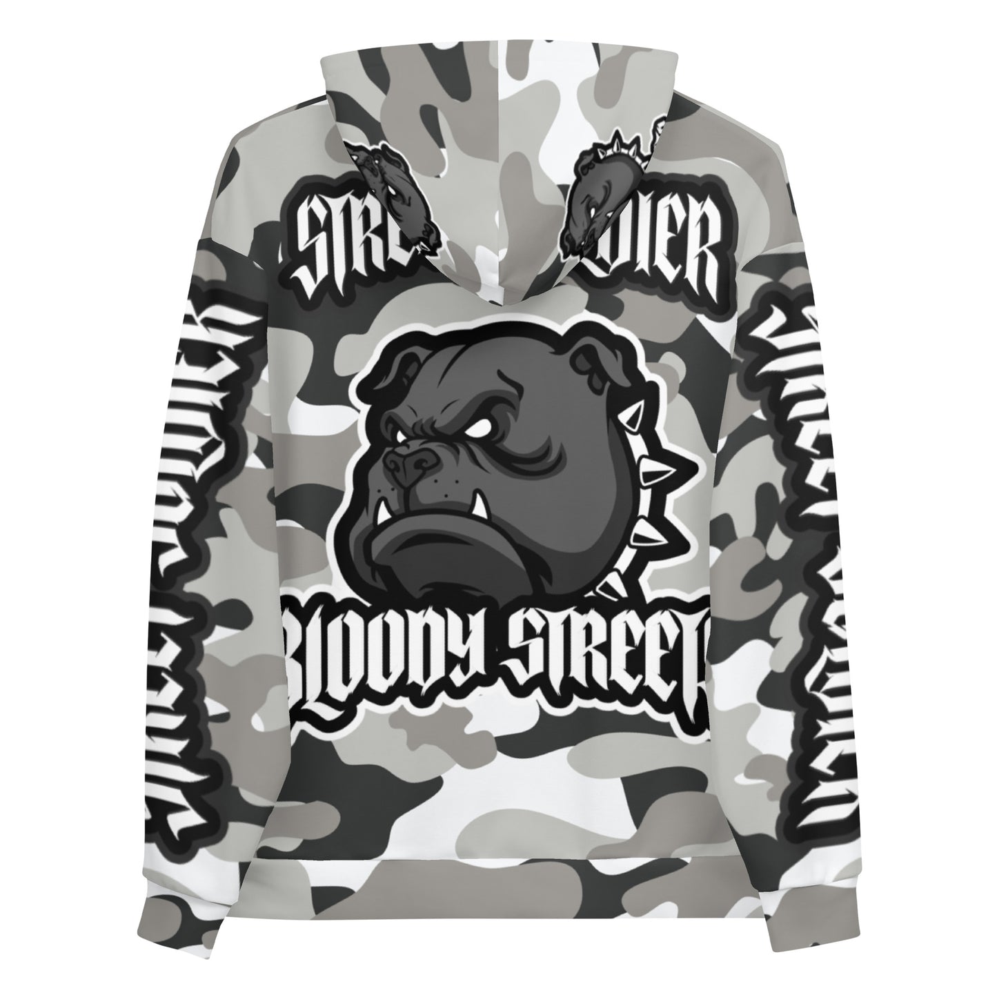 CAMOUFLAGE Bull Dog "Street Soldier" Unisex Hoodie - BLOODY-STREETS.DE Streetwear Herren und Damen Hoodies, T-Shirts, Pullis