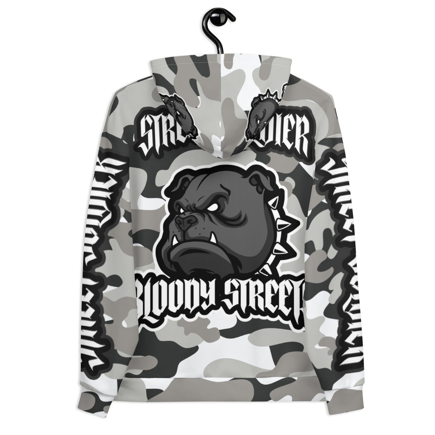 CAMOUFLAGE Bull Dog "Street Soldier" Unisex Hoodie - BLOODY-STREETS.DE Streetwear Herren und Damen Hoodies, T-Shirts, Pullis