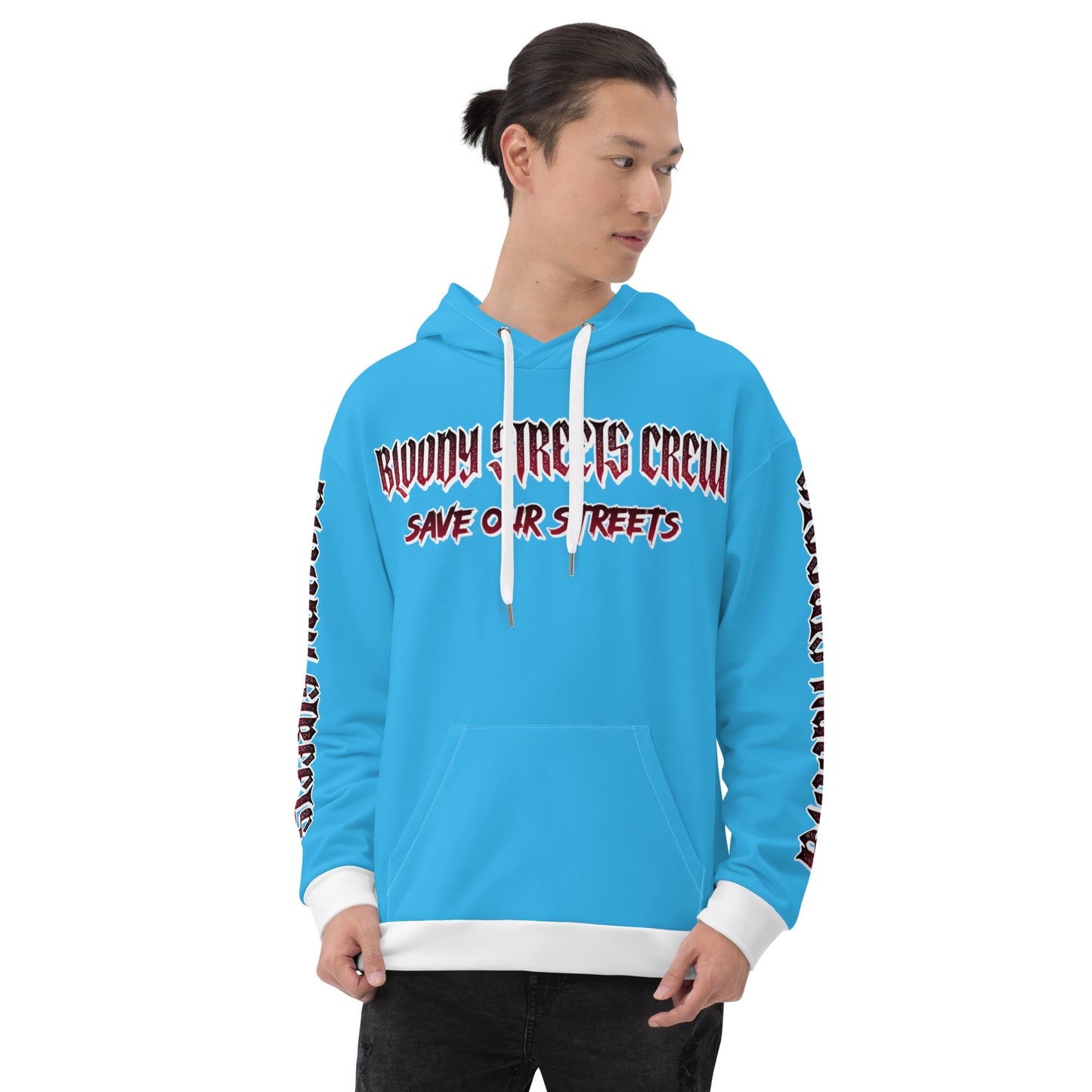 BLOODY STREETS Crew Member Streetwear Hoodie Blue - BLOODY-STREETS.DE Streetwear Herren und Damen Hoodies, T-Shirts, Pullis