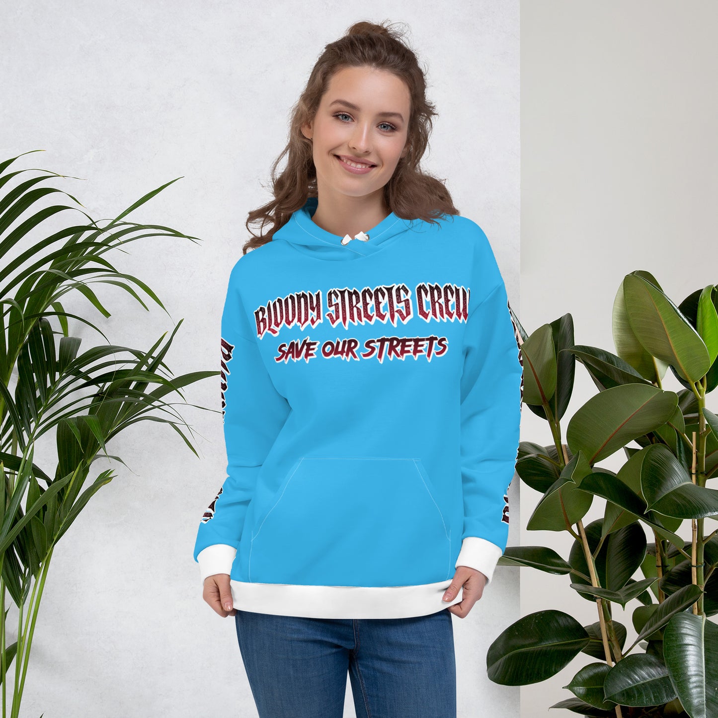 BLOODY STREETS Crew Member Streetwear Hoodie Blue - BLOODY-STREETS.DE Streetwear Herren und Damen Hoodies, T-Shirts, Pullis