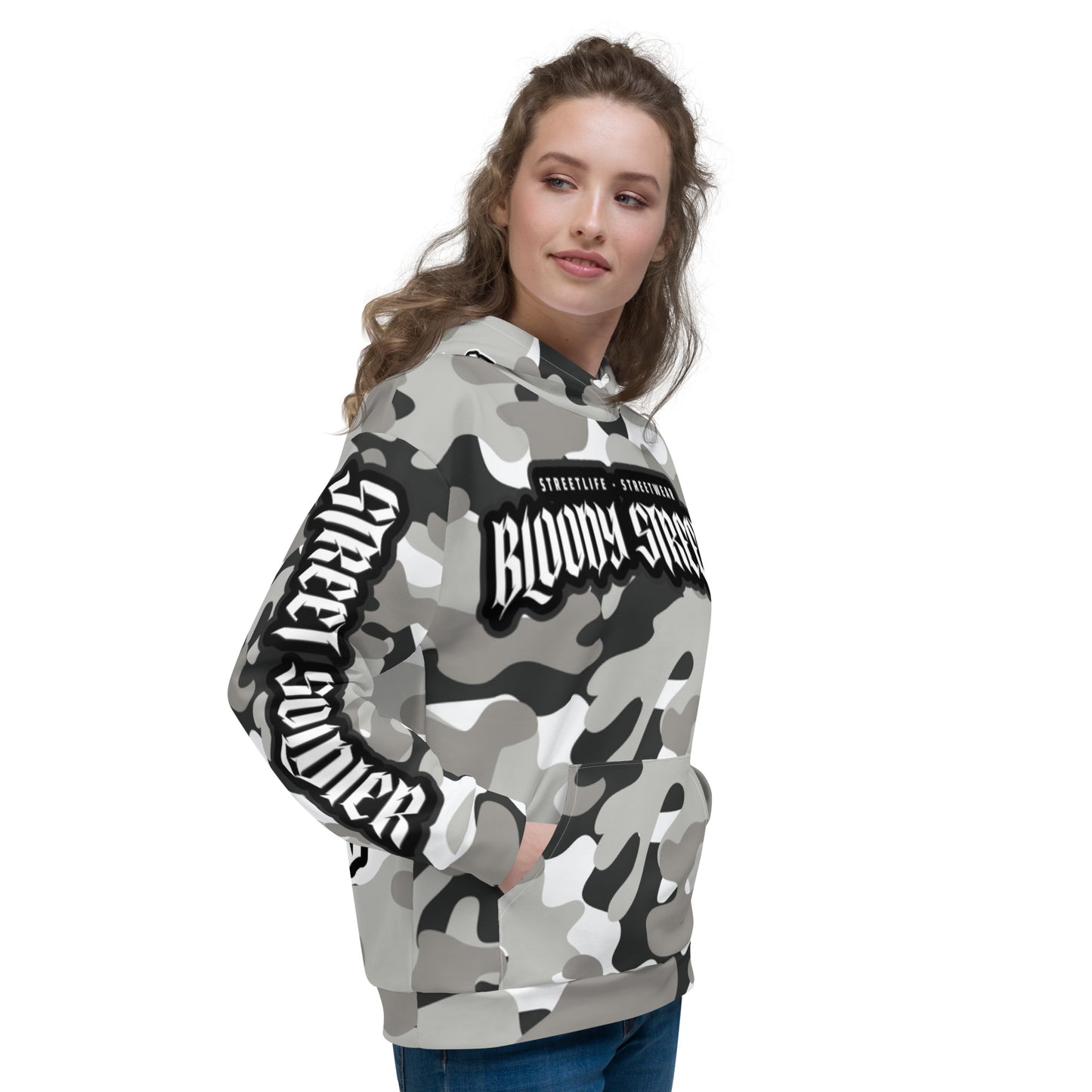 CAMOUFLAGE Bull Dog "Street Soldier" Unisex Hoodie - BLOODY-STREETS.DE Streetwear Herren und Damen Hoodies, T-Shirts, Pullis