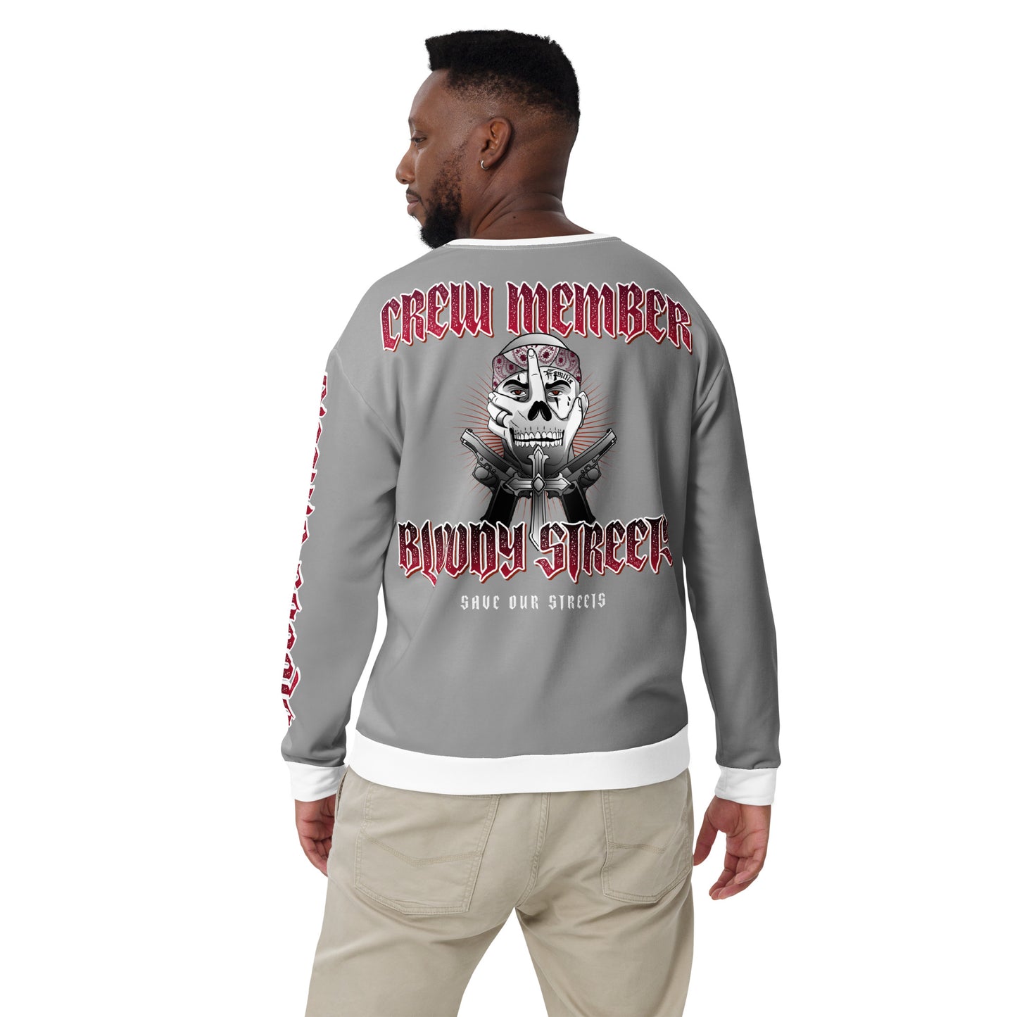 BLOODY STREETS Crew Member Streetwear Pullover Gray - BLOODY-STREETS.DE Streetwear Herren und Damen Hoodies, T-Shirts, Pullis