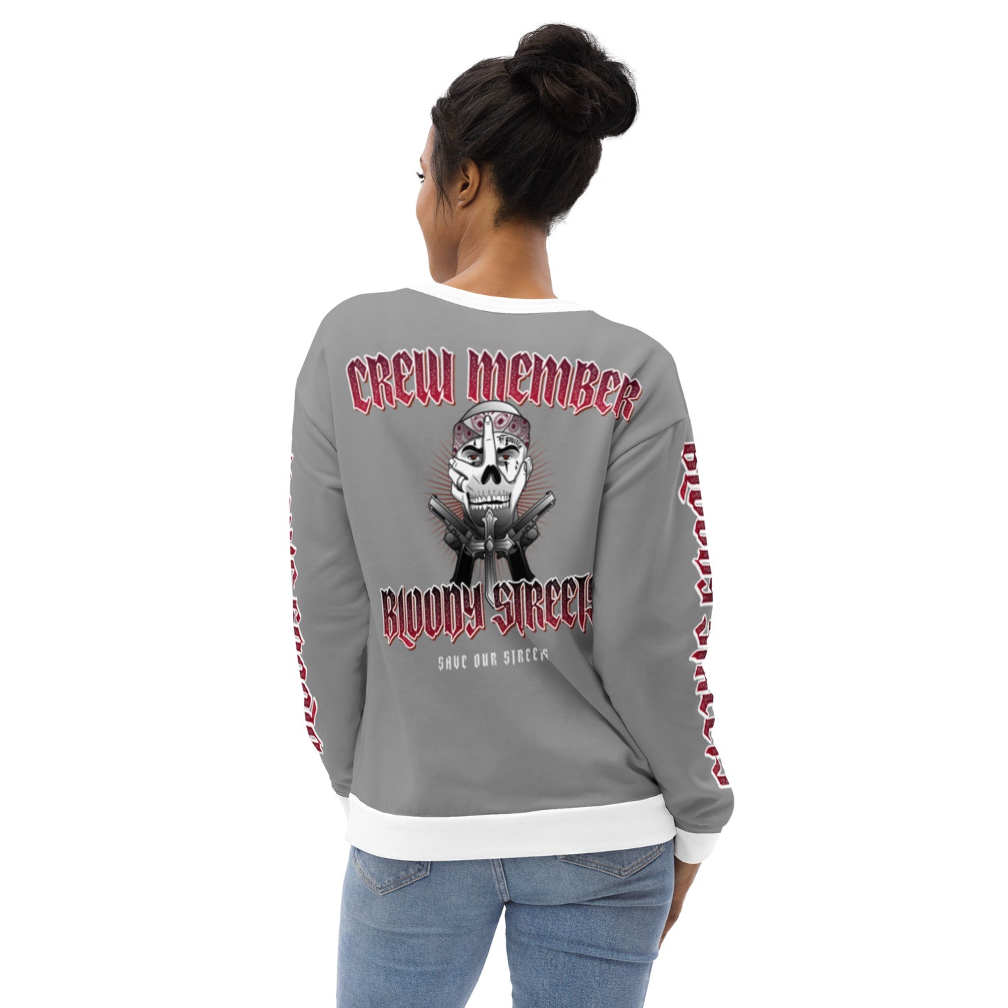 BLOODY STREETS Crew Member Streetwear Pullover Gray - BLOODY-STREETS.DE Streetwear Herren und Damen Hoodies, T-Shirts, Pullis