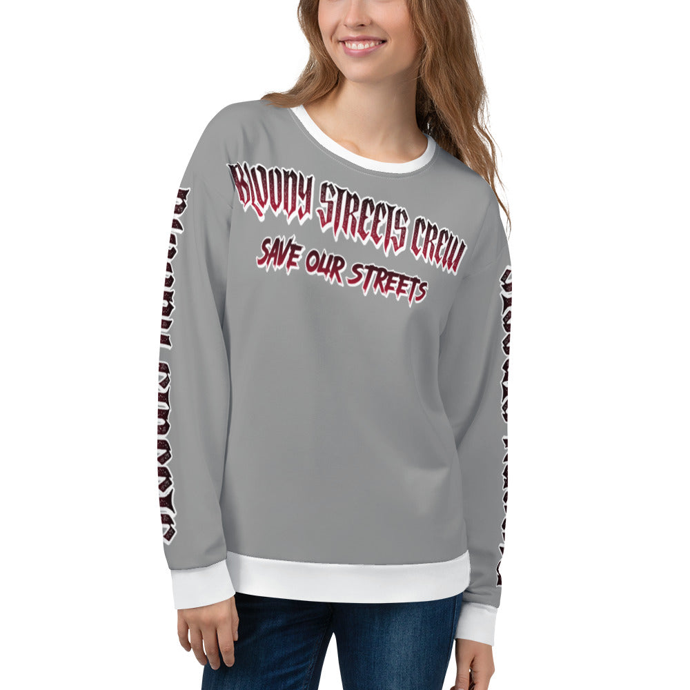 BLOODY STREETS Crew Member Streetwear Pullover Gray - BLOODY-STREETS.DE Streetwear Herren und Damen Hoodies, T-Shirts, Pullis