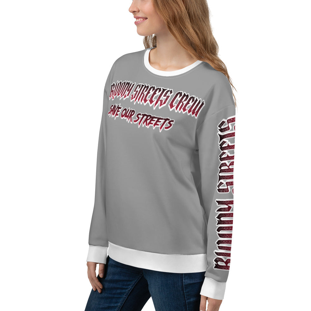BLOODY STREETS Crew Member Streetwear Pullover Gray - BLOODY-STREETS.DE Streetwear Herren und Damen Hoodies, T-Shirts, Pullis