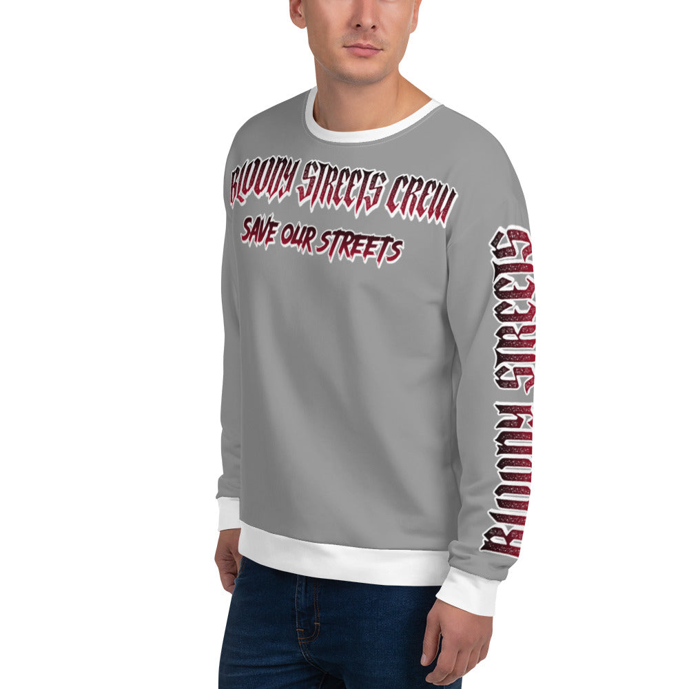 BLOODY STREETS Crew Member Streetwear Pullover Gray - BLOODY-STREETS.DE Streetwear Herren und Damen Hoodies, T-Shirts, Pullis