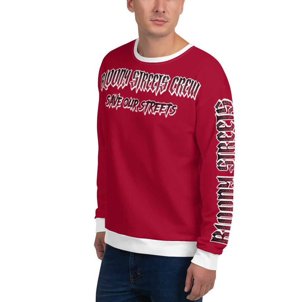 Bloody Streets Crew Member Streetwear Pullover Red - BLOODY-STREETS.DE Streetwear Herren und Damen Hoodies, T-Shirts, Pullis