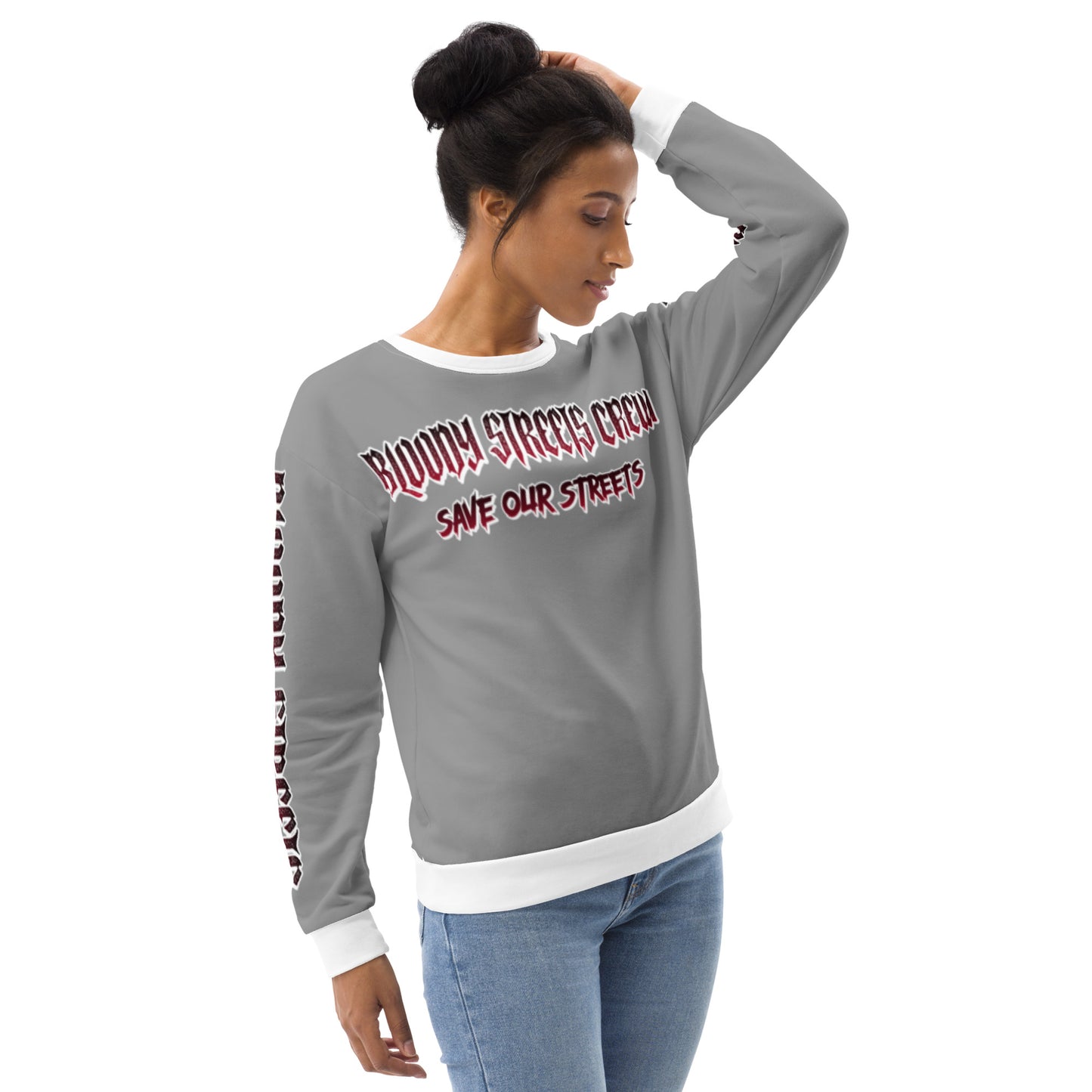 BLOODY STREETS Crew Member Streetwear Pullover Gray - BLOODY-STREETS.DE Streetwear Herren und Damen Hoodies, T-Shirts, Pullis