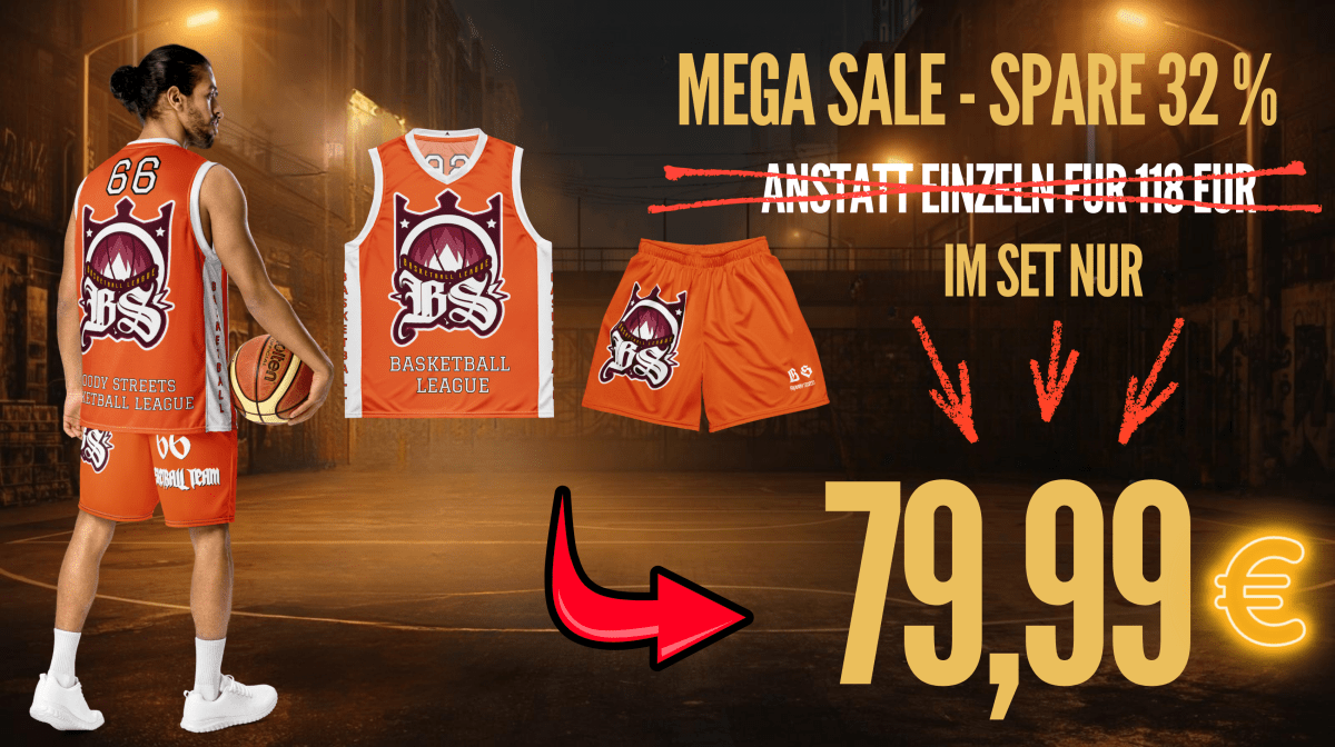 Basketball Trikot Spar - Set Orange - BLOODY - STREETS.DE Streetwear Herren und Damen Hoodies, T-Shirts, Pullis