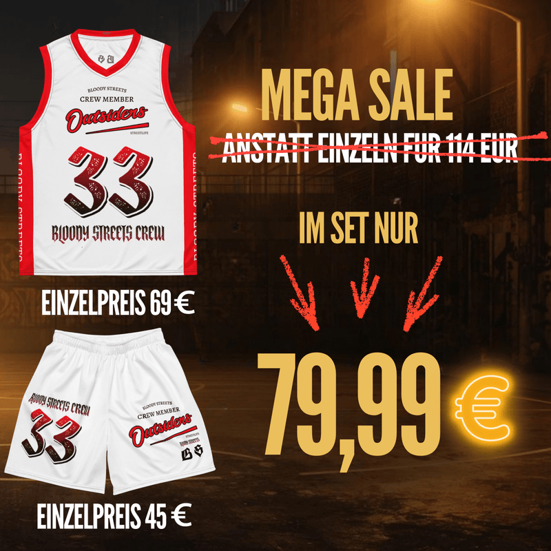 Basketball Trikot Spar Set White | BLOODY-STREETS.DE