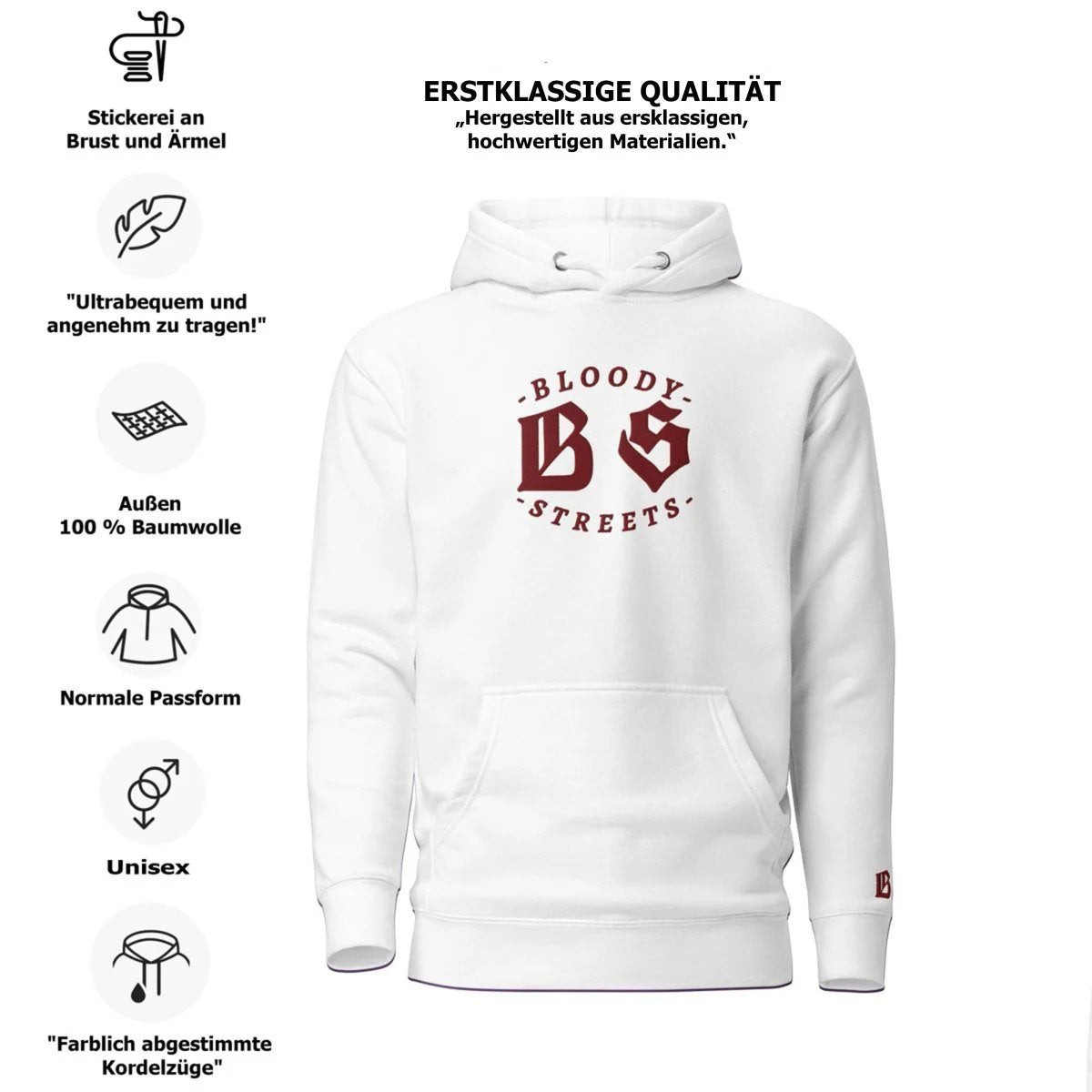 BLOODY STREETS Crew Member "Save our Streets! - BLOODY - STREETS.DE Streetwear Herren und Damen Hoodies, T-Shirts, Pullis