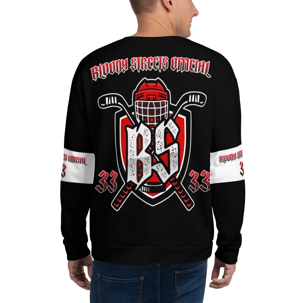 Bloody Streets Hockey Unisex Pullover - BLOODY - STREETS.DE Streetwear Herren und Damen Hoodies, T-Shirts, Pullis