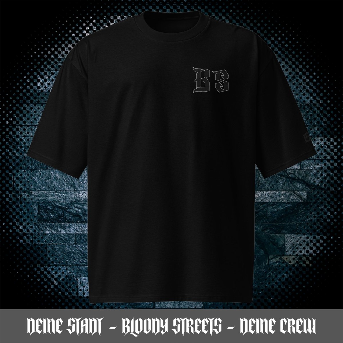 BS - CLASSIC OG - Schweres oversized T-Shirt - mit Stickerei - BLOODY - STREETS.DE Streetwear Herren und Damen Hoodies, T-Shirts, Pullis