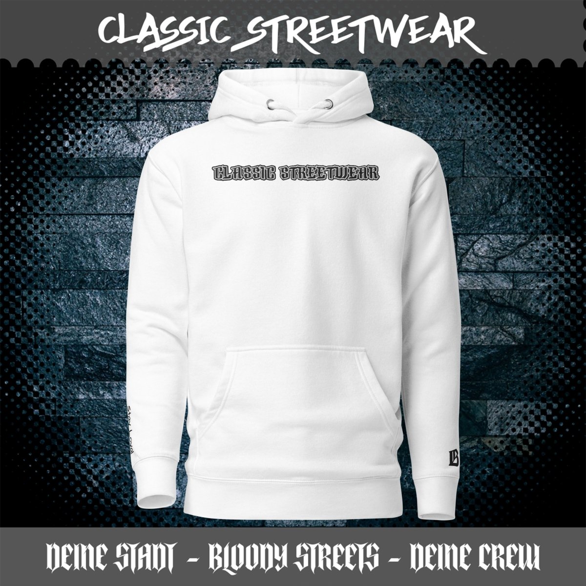 BS CLASSIC Streetwear Hoodie "OG" - BLOODY - STREETS.DE Streetwear Herren und Damen Hoodies, T-Shirts, Pullis