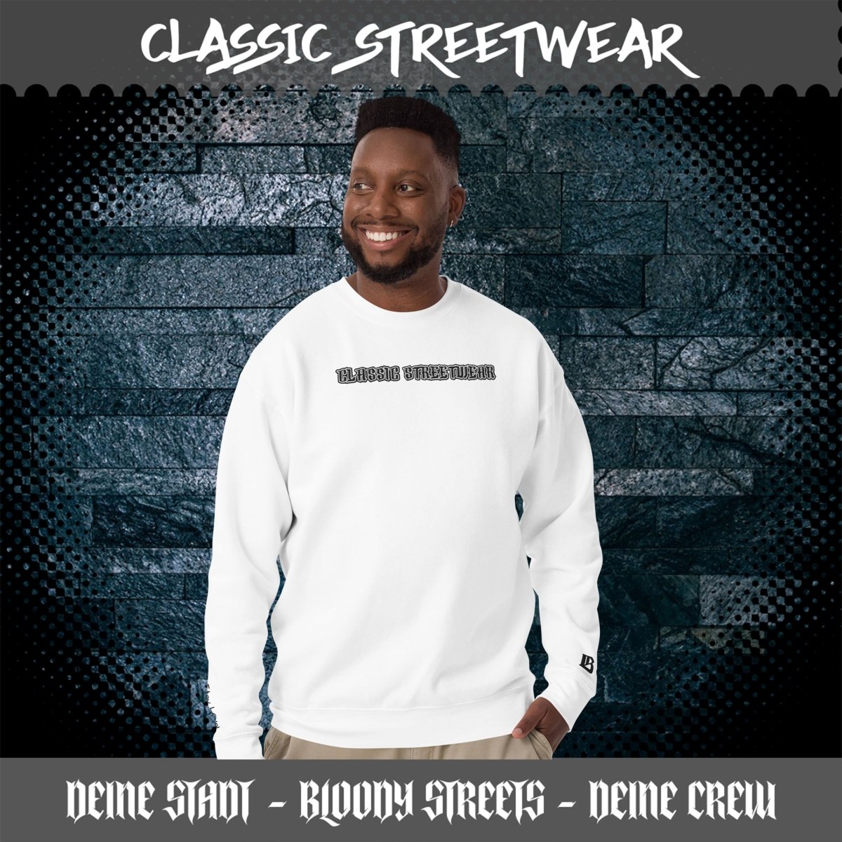 BS CLASSIC Streetwear Pullover "OG" - BLOODY - STREETS.DE Streetwear Herren und Damen Hoodies, T-Shirts, Pullis