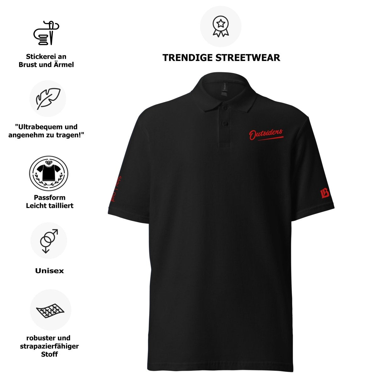 BS Outsiders - Polo - Shirt Stickerei Unisex - BLOODY - STREETS.DE Streetwear Herren und Damen Hoodies, T-Shirts, Pullis