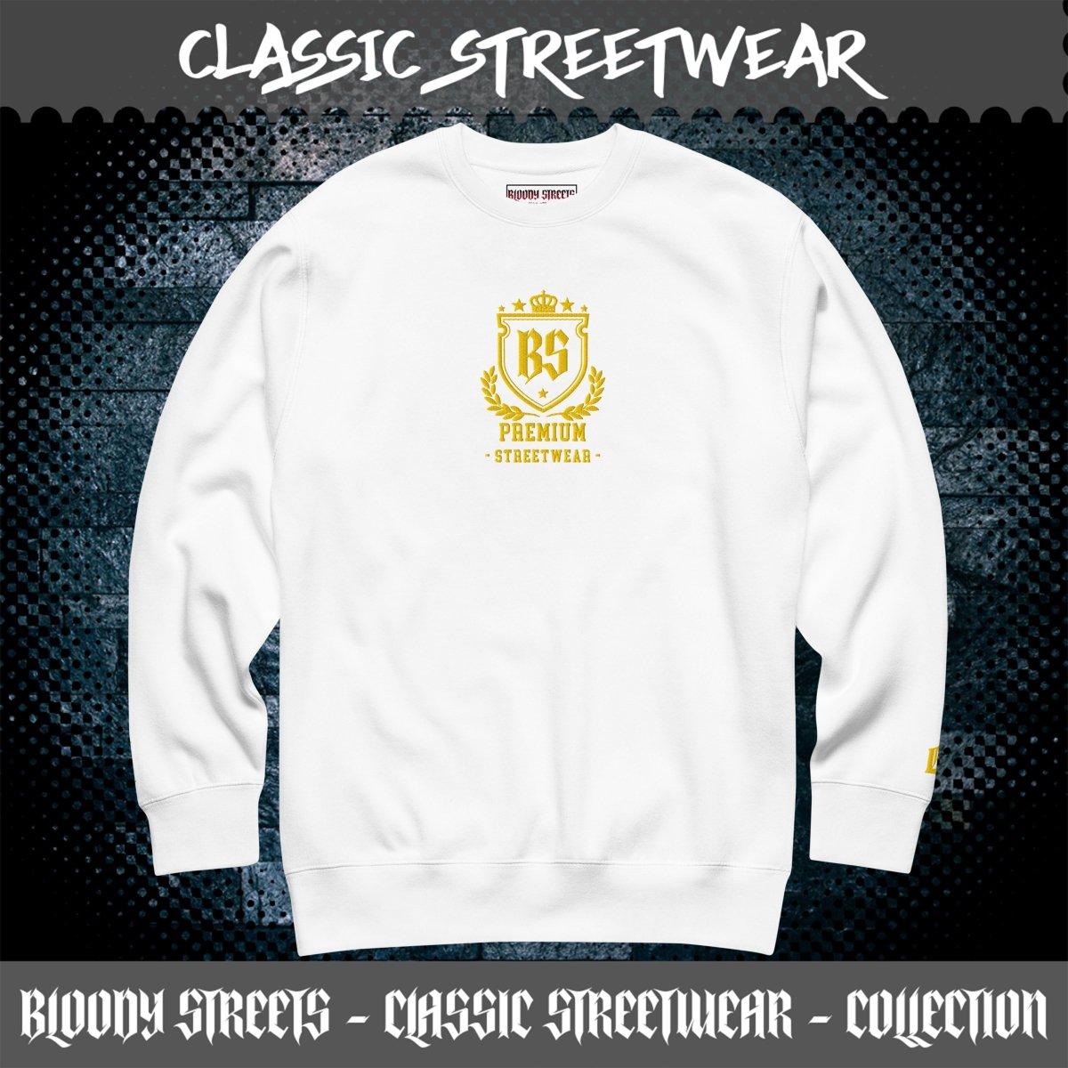 Classic Streetwear Pullover OG - Gold V2 - BLOODY - STREETS.DE Streetwear Herren und Damen Hoodies, T-Shirts, Pullis