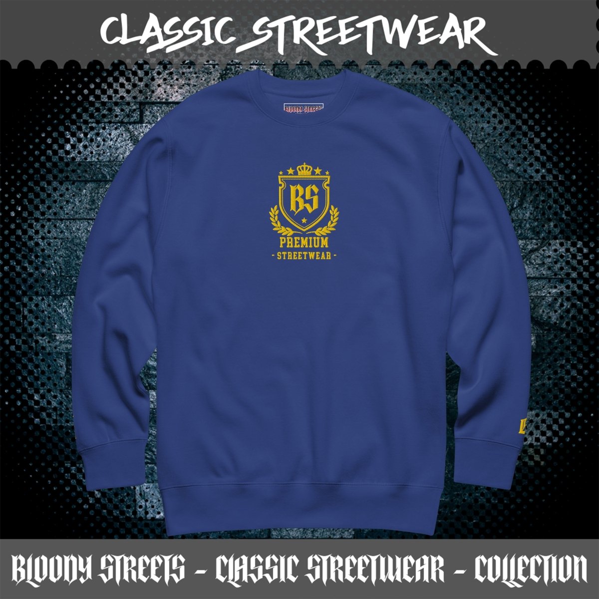 Classic Streetwear Pullover OG - Gold V2 - BLOODY - STREETS.DE Streetwear Herren und Damen Hoodies, T-Shirts, Pullis
