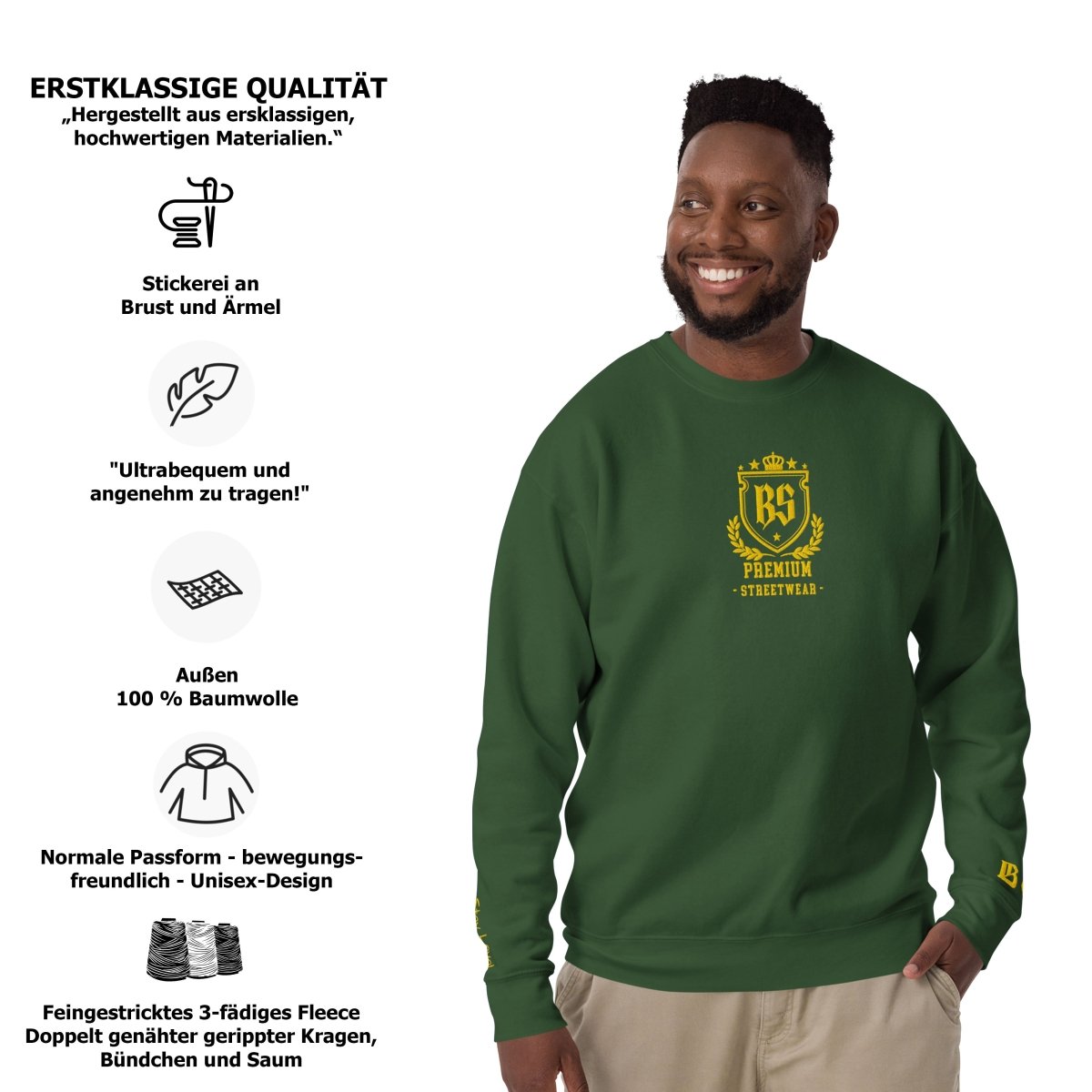 Classic Streetwear Pullover OG - Gold V2 - BLOODY - STREETS.DE Streetwear Herren und Damen Hoodies, T-Shirts, Pullis