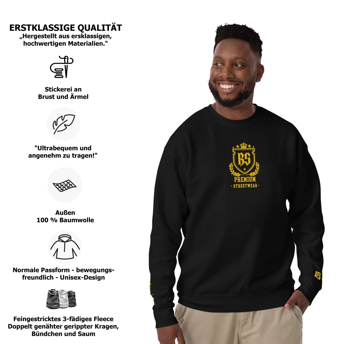 Classic Streetwear Pullover OG - Gold V2 - BLOODY - STREETS.DE Streetwear Herren und Damen Hoodies, T-Shirts, Pullis