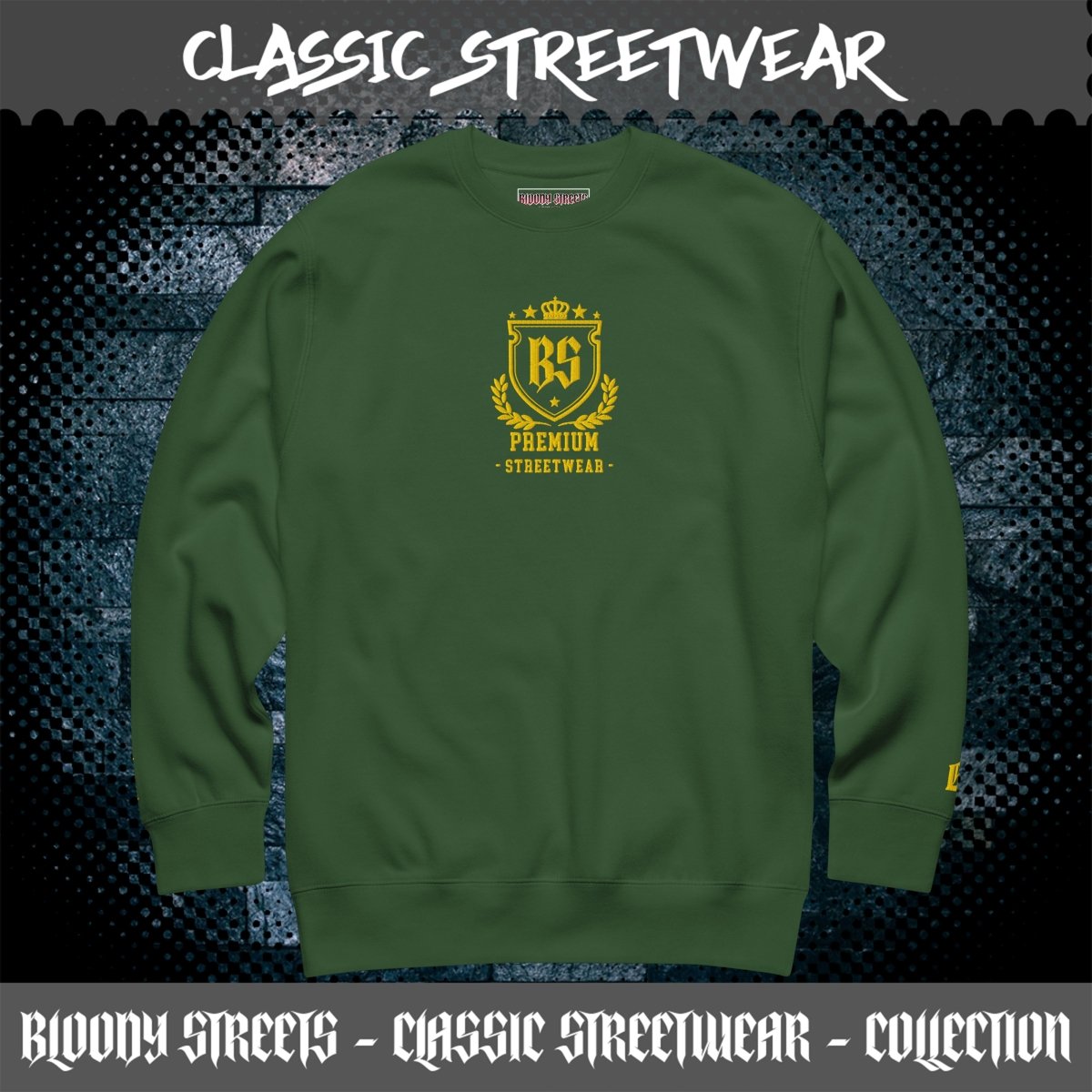 Classic Streetwear Pullover OG - Gold V2 - BLOODY - STREETS.DE Streetwear Herren und Damen Hoodies, T-Shirts, Pullis
